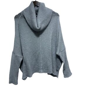 Wooden Ships Sweater Womens M L Gray Soft Mohair Wool Blend Poncho Cowl Neck